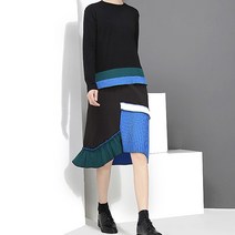 L.ONLINE SHOP107181 모던 심플 롱 플리치 언발 원피스 원피스 하객룩 트위드원피스 쉬폰원피스 뷔스티에원피스