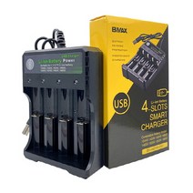 KC인증 18650 리튬 이온 충전식 배터리 4구 고속 USB 만능 멀티 충전기, 4구 충전기