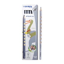 유신통상 LYRA GROOVE 연필 교정연필 형광색 리라그루브 연필세트 HB 12개입 48개입, 실버