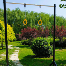 야외용 턱걸이 철봉 평행봉 기구 마당 실외 학교 헬스, 수평 바 2.2m + 스윙 (조절 가능)