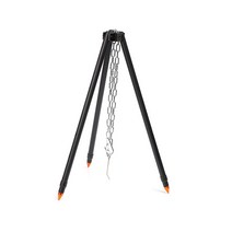 야외 화로 삼각대 캠핑화로 더치오븐 삼발이 냄비걸이, 검은색 두꺼운 삼각대