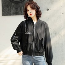 블랙야상점퍼 야구복 여성 봄가을 와이드 루즈핏 캐쥬얼 얇은 재킷 트렌드 작은 키 숏 코트 3602207451