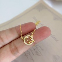 LXJ 몽환적인 펀칭플래닛 드릴 목걸이녀 디자인은 사치 유니버스 펜던트액세서리 쇄골사슬 925 순은