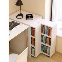 만화책 수집 책장 슬라이딩 서랍 틈새 낮은 이중, 더블 화이트