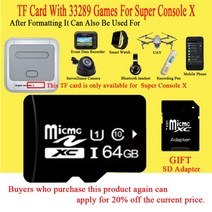 가정용 휴대용 오락실 비디오 게임기 슈퍼 콘솔 x 프로 게임 콘솔 오순절 50000+ psp ps1 dc n64 비디오 게임용 64g 128g 256g tf sd 카드, tf 카드 x 64g