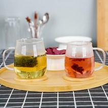 항아리 내열유리 머그 (600ml 450ml) 손잡이유리컵 홈카페 유리잔, 600ml