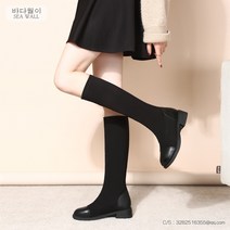 안티 드롭 부츠 2021 새로운 여성 봄과 가을 무릎 부츠 가죽 스토브 파이프 스트레치 천 부츠 플랫 바닥 하이 부츠 마틴 A240114