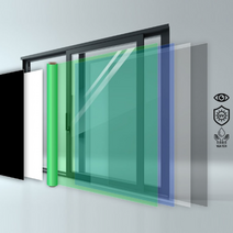 윈도틴팅 베란다 창문 필름 암막 거실창 선팅 샷시 유리창 썬팅 1층사생활보호, 오션블루