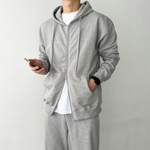 M~4XL 빅사이즈 탄탄 인생 오버핏 투웨이 후드 집업 쭈리 양기모 후드티_(5color)