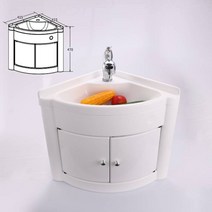 캠핑카 개조 아크릴 접이식 세면대 화장실 세면대 카라반 트레일러 스타렉스 봉고 간이 병원, 트라이앵글 수납 세면대(수도꼭지 제외)