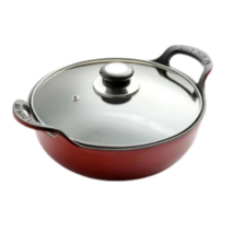 인덕션 무쇠 주물 냄비 미니웍 베이비웍 가마솥 전골 무쇠솥 주물팬, 20, 유리, 레드