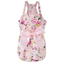 Pet Skirt Dog Cat Plaid Dress Bow Tie Cute Clothing Puppy Medium Large Costume Outfit Clothes, 01 Pink_02 S