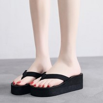 6cm 여자 통굽 키높이 굽있는 쪼리 조리슬리퍼 굽쪼리
