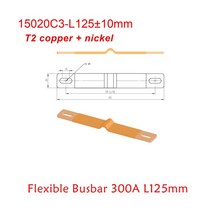 가전제품 전자기기 절연 된 유연한 버스 바 플랫 구리 3mm 300A 3.2V 3.7V 100Ah 200Ah 280Ah 320Ah 배터리 Pcak 부품 Cu Ni, [16] 15020C3-L125 H10mm