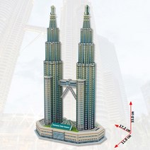 3D입체퍼즐 페트로나스 트윈타워 어린이만들기 퍼즐키트 종이퍼즐