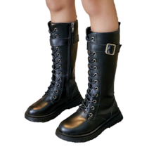 베비포 여아용 버클 워커 롱 부츠