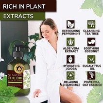 미국직구 올인원바디워시 홀애비냄새제거 대용량 미국향기 여성과 남성을 위한 민트가 포함된 티 트리 바디 워시 여드름 도움 무좀 가려운 완선 백선 습진 체취 가려운 피부 민감한 피부에, [01] 민트