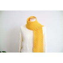 [코바늘DIY] 이지머플러 스카프 DIY패키지 코바늘 입문용 초보용, 옐로우, 아동용(1볼)