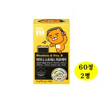 스트레스케어비 홍경천추출물 비타민B 비오틴 나이아신 엽산 스트레스 피로케어 로다올라, 60알, 2병