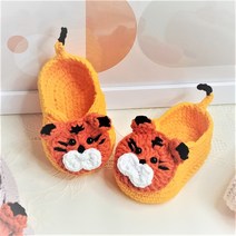 손뜨개 귀염 앙증 아기호랑이 신발만들기 동영상 DIY 패키지, (0~3개월), 노랑, 있음