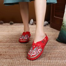 에스파듀슬립온 에스파듀 여름 여성 캔버스 자수 라운드 뮬 슬리퍼 편한 플랫 신발