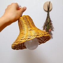 (기본형) 안녕우리집 감성 캠핑 조명 미니 라탄 갓 등 전등 커버 조명 led 당기는 전구 건전지 인테리어 전등 무드등 아기방 아기방 꾸미기 소품 조명 수면등 무드등 벙커침대, 기본형_전구미포함