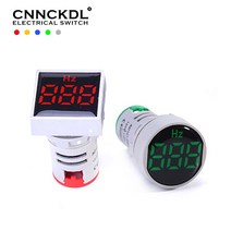 22mm 보호 필름 0-99Hz 측정 범위 디지털 디스플레이 전기 헤르츠 주파수 측정기 사각형 원형 신호 표시기, 01 Film Round_01 Red