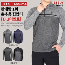 [이지바이] (1+1) 남성 가을 춘추 프리미엄 기능성 등산 아웃도어 빅사이즈 스트라이프 긴팔 집업 티셔츠