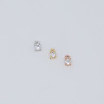 미니원큐빅 펜던트 데일리목걸이 악세사리부자재, 로즈골드