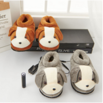 USB 충전 발열신발 온열신발 슬리퍼 실내화, 브라운, 27CM