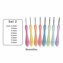 바늘 세트 나무 대바늘 코바늘 크로셰 세트 뜨개질 바늘 키트 프로, 02 Set 2-2.5-6.0
