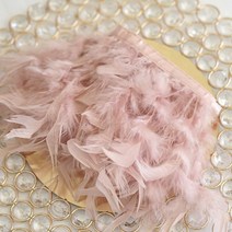 공예용깃털 펜 먼지털이 천연 가죽 핑크 칠면조 깃털 트리밍 리본 1 미터 10-15cm 웨딩 파티 의류 장식, 01 leather pink