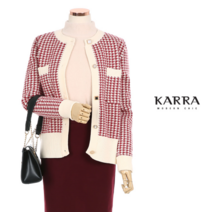 KARRA 쥬얼버튼하운드체크가디건_KH0WCD522C