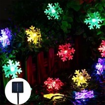 크리스마스장식오너먼트크리스마스소품크리스마스오너먼트 태양광 LED 벚꽃 조명 스트링 라이트 방수 패어리 가든 장식 야외 거리 화환 크리스마스, C-Snow Multicolor_7M 50LEDS