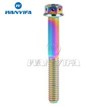 스크류 스크류볼트 콘크리트피스 Wanyifa 티타늄 볼트 M6 M8x 10 15 20 25 30 35 40 45 50 55 60mm 플랜지 내부 육각 머리 나사 바이크 바이크 바이, [02] 금, [02] M6, [04] 30mm