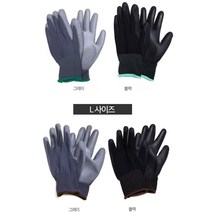 오공 작업용 우레탄 반코팅 장갑 10켤레 제조작업 공장 작업장갑 공장장갑 하역 운송작업 건설 미끄럼방지, 1개, 블랙 L