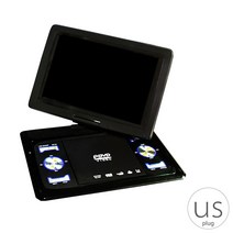 DVD플레이어 ODD 휴대용 외장 연결 13 9 인치 휴대용 홈 자동차 DVD 플레이어 VCD 게임 TV USB 회전 화면, 01 blackUS Plug