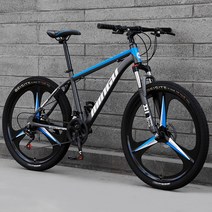 DK 산악자전거 MTB 변속자전거 디스크브레이크 ZXC005, 24속도, 탑 피팅 검정과 파랑 한 바퀴