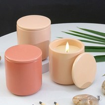 뚜껑 캔들 컵 홀더 실리콘 몰드 실린더 콘크리트 시멘트 수제 화분 클레이 왁스 박스, 기본, 1개