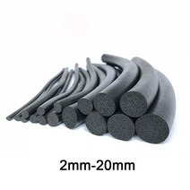 블랙 EPDM 고무 폼 씰링 스트립 캐비닛 어 씰용 라운드 스폰지 코드 바 23456789023456820mm, 01 Dia 2mm_02 2 Meters