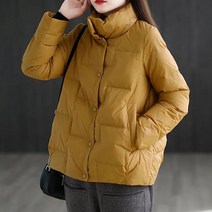WHR 겨울 여성용 숏 패딩점퍼 하이넥 자켓 웰론 체온상승 루즈핏 무지 빅사이즈 S~5XL