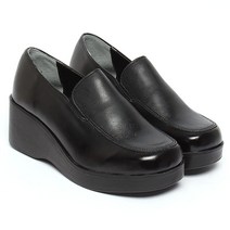 중단화 여성 통굽단화 구두 근무화 6cm 블랙