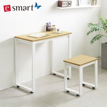 아트박스/이스마트 스틸 틈새 사이드테이블 800x400, 화이트:(사각다리)블랙