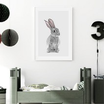 귀여운 동물그림 토끼사진 발레교습소 사진액자 침대액자 자취방선물 복도, 알루미늄액자(화이트)