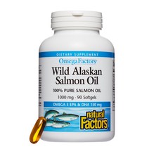 네추럴팩터스 와일드 알래스카 살몬 오일 1000mg 90정, 90정 X 1통