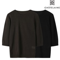 샤트렌(CHATELAINE) [샤트렌]여성 간절기겨울 니트 티셔츠 최종가62%할인 라운드넥 슬림핏/울산