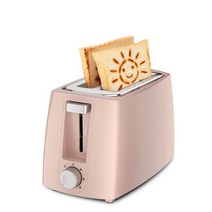 6 gear 220v home electric toaster 2 slices 빵 오븐 자동 아침 식사 메이커 방진 뚜껑 계란 금형 빵 클립, 팬 없는 핑크