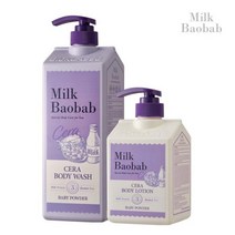 [밀크바오밥] 세라 바디워시 1200ml+ 바디로션 600ml 베이비파우더, 3세트