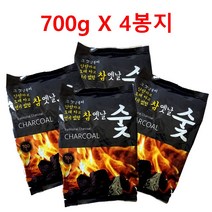 흑탄 구이용참숯 바비큐숯 캠핑용숯 2.8kg, 4.2kg(700g x 6봉지)