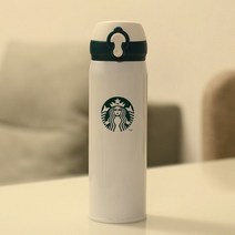 스타벅스 냉보온병 스타벅스텀블러 500ml, 클래식 화이트 로고 그린 500ml